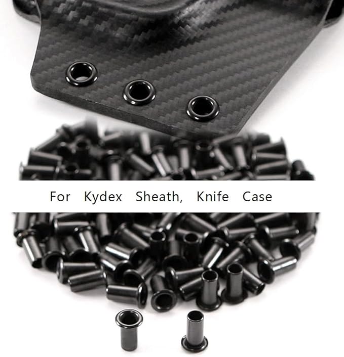 20PCS CNC Brass Eyelet Rivets with 1 Set Punch Installation Tool Kit Fits for Kydex Sheath Knife Case
