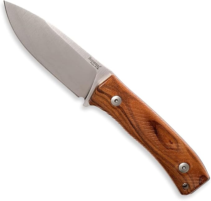 LionSTEEL M4 Fixed Blade FatCarbon Glow in the Dark Carbon Fiber Handle Scales Full Extended Tang Construction M390 Steel Blade Triple Stitched Leather Sheath KAVISO Exclusive