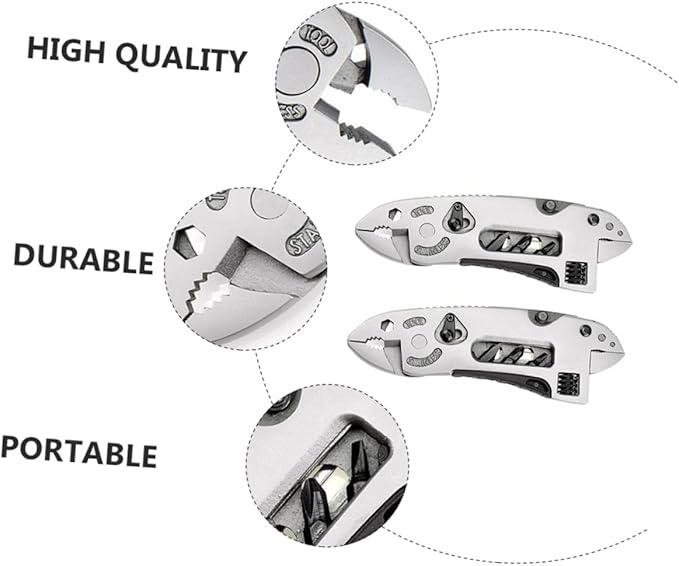 NUOBESTY 2Pcs Multi Tool Pliers Portable Outdoor Camping Wrench Screwdriver Wire Cutter Lightweight Compact for Hiking Climbing and Everyday Use