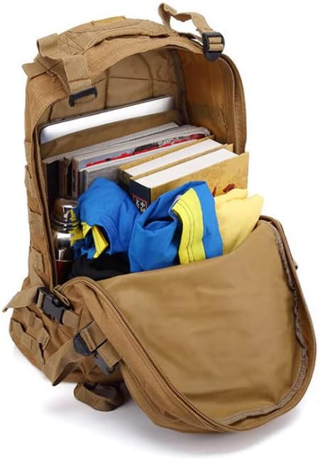 Tactical Backpack Military Molle Hiking 36-55L Camouflage outdoor sports bag tri-sand