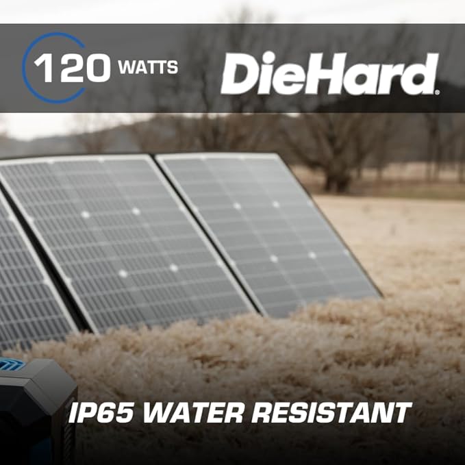 DieHard Solar Panel 120-Watt Foldable Flexible Lightweight Portable - Designed for use with DieHard Portable Power Stations