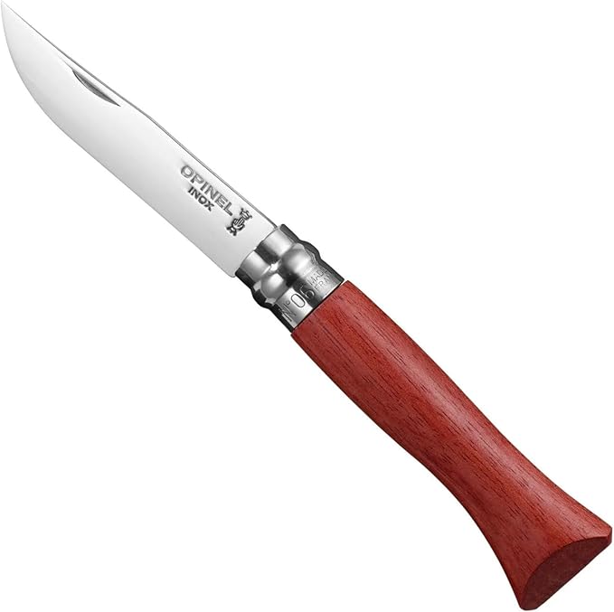 OPINEL No.06-No.09 Premium Woods Stainless Steel Folding Pocket Knife Made in France (No.06/Padouk)