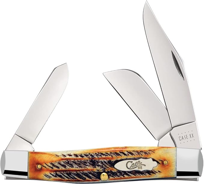 Case XX WR Pocket Knife Large Stockman 6.5 Bonestag Item #22308 (6.5375 SS) 4 1/4 inches Closed Made In USA