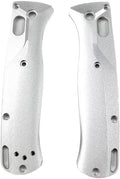 2-Piece Pair CNC Aluminum Alloy Scales Fits for Bugout 535 Blank Handle Patch DIY Replacement in Silver
