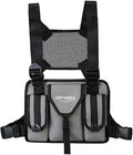 Waterproof Oxford Cloth Chest Pack Training Tactical Backpack Running Chest Pack Lightweight Reflective Vest Bag Unisex (Light grey)