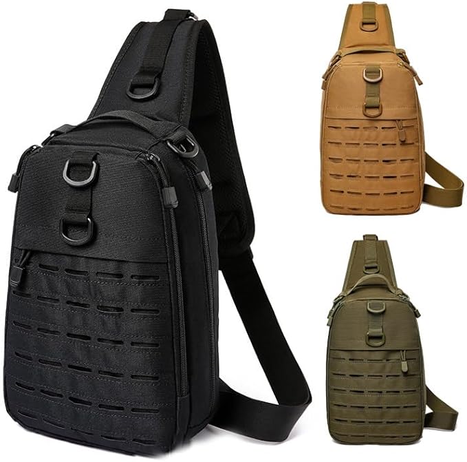 Outdoor Sports Hiking Sling Bag Shoulder Pack Camouflage Tactical Molle Chest Bag - Green