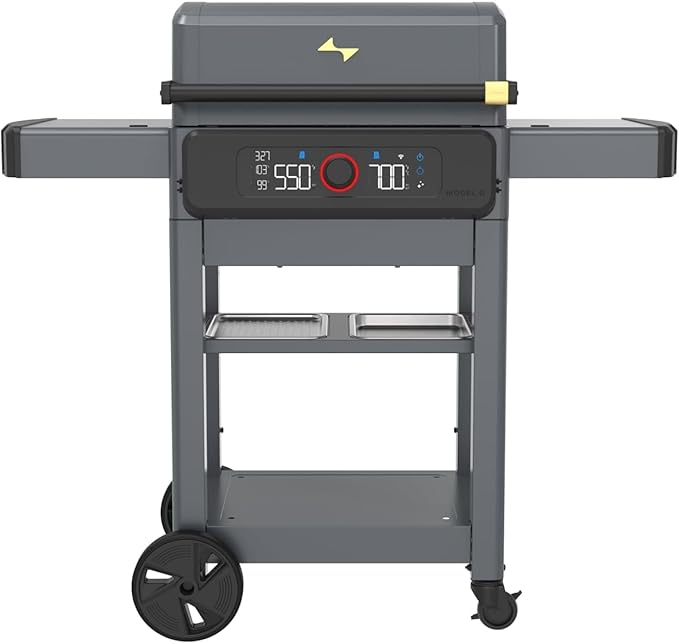 Current Model G Dual Zone Grill Smart Electric Outdoor Grill with 200-700°F Range for Searing &amp Roasting Digital Precision Independent Heat Zones Apartment-Friendly &amp Weather-Resistant Sl