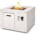 SereneLife Propane Fire Pit Table – 40000 BTU Outdoor Firepit Weather-Resistant with Stainless Steel Burner Adjustable Flame ETL Certified Protective Cover 30 x 30 x 23.6 Inches