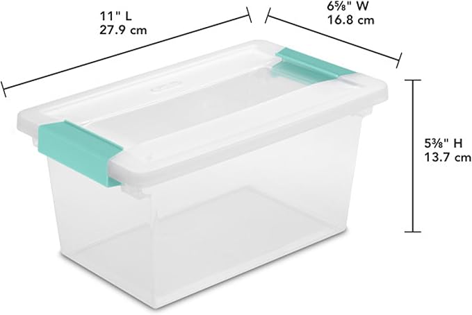 Sterilite 16-Pack Clip Box Clear Storage for Crafts Supplies and Office Items Medium