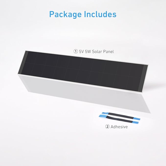 Solar Panels 5W 5V Charge for Motorized Blinds with USB-C Connector | Powers Smart Blinds RV Shades &amp DIY Automation Lithium Battery Operated Shades