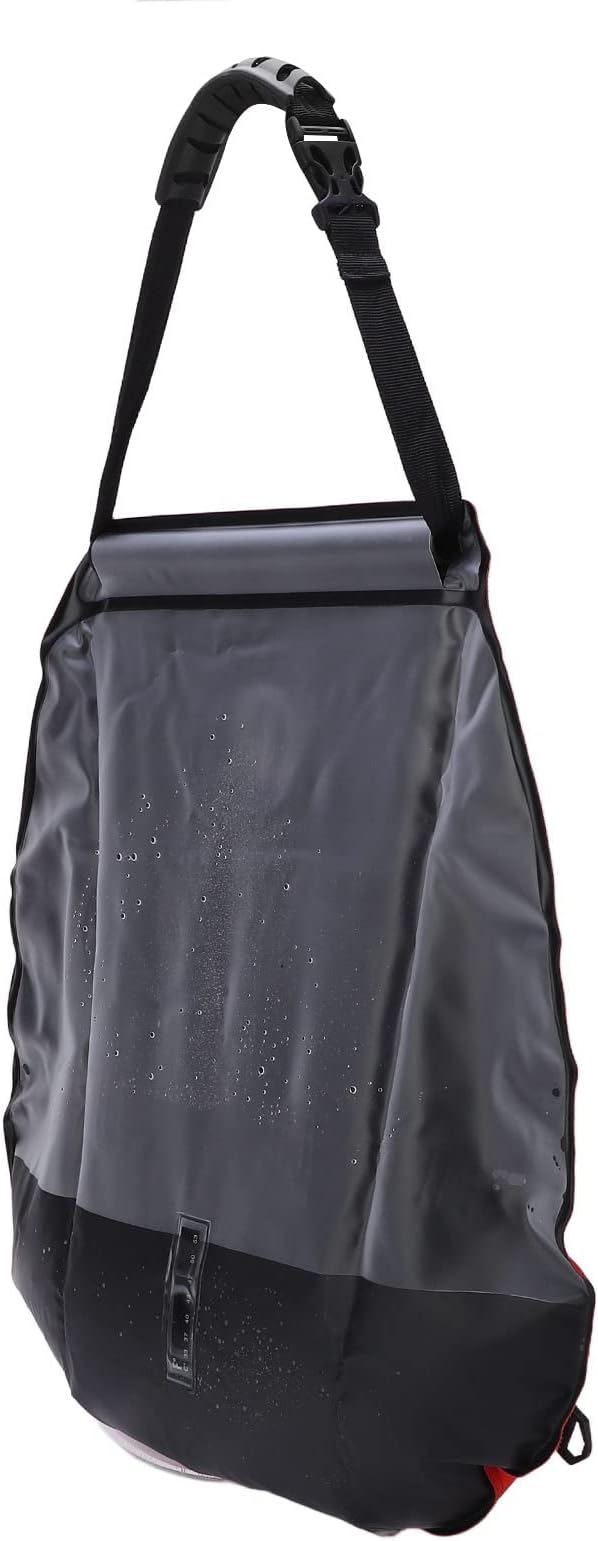 20L Folding Solar Heated Shower Bath Bag Outdoor Camp Shower Bag with Hose and Faucet Portable Heating Shower for Camping Hiking Backpacking Includes Mesh Bag and Upgraded Showe