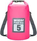 Waterproof Dry Bag 2pcs 5L/10L/15L/20L/30L Outdoor Sport PVC Waterproof Storage Dry Bag for Canoe Kayak Rafting Swimming Travel Kit Sack Backpack for SwimmingBoating(Pink 5L)