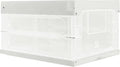Collapsible Storage Container Stackable Plastic Box with Lid Transparent. (White)