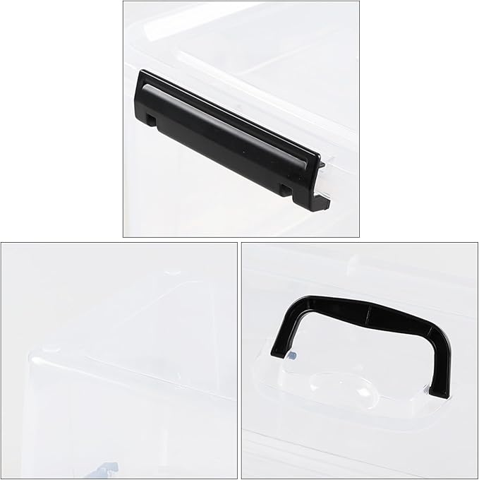 18 L Clear Latch Storage Bins with Handle 4 Pack Plastic Storage Box with Lids