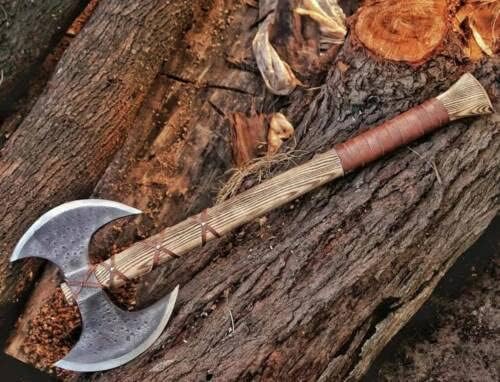 Custom Handmade Hand-Forged Carbon Steel Hunting Axe Viking Vatchet Tomahawk Axe