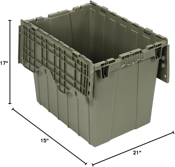 Quantum QDC2115-17 Distribution Bin Heavy Duty Attached Top Container 15-1/8W x 21-7/8L x 17-1/4H Overall Size