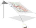 xigua Easter Bunny Beach Tent Sun Shelter with Carrying Bag - Silver Coated Oxford Fabric Beach Canopy for Beach Camping Fishing - Includes Windproof Ropes Sandbags &amp Stakes