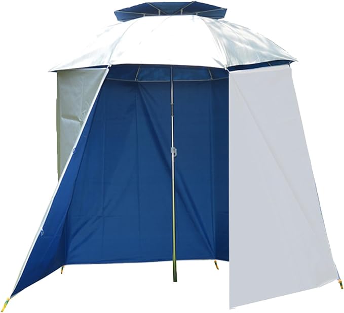 Waterproof Portable Sports Umbrella Tent Semi-Circular Fishing Umbrella Shade with UV Protective Surround Cloth Outdoor Sun Rain Parasol Shelter for Camping Beach Hiking and Fishing Accessories