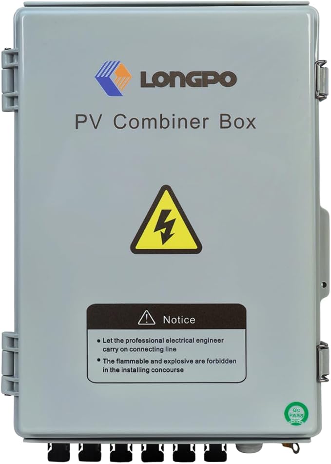 Solar 6 String PV Combiner Box with Lightning Arreste 15A Rated Current Fuse and 2P 63A Circuit Breakers for On/Off Grid Solar Panel System (6 String PV Combiner Box)