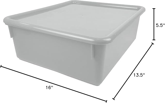 Romanoff Double Stowaway Tray with Lid White