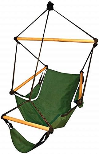 Hammaka 41532202-KP Parachute Hammock Hitch Stand with 2 Cradle Chairs and Blue/Green Parach