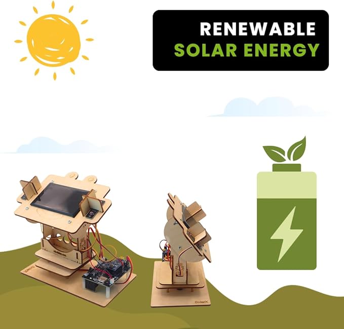 SolarX V2: Sun-Tracking Solar Panel DIY Kit with Arduino Nano Solar Sun Tracker Sytem with Electronic Components Educational Sun Tracker Kit Solar Coding Kit
