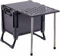 Storage Trunk Outdoor Camping Picnic Barbecue Storage Box Multifunction Folding Table Container with Extended for Garden Home Family Gathering Camping Storage Box(GrisSmall)