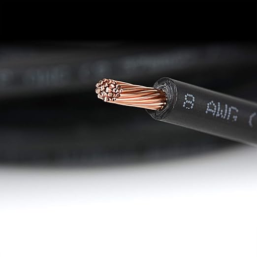 TEMCo Solar Panel Extension Cable 8 AWG 25 Ft Red + 25 Ft Black w/Staubli MC4 Connectors