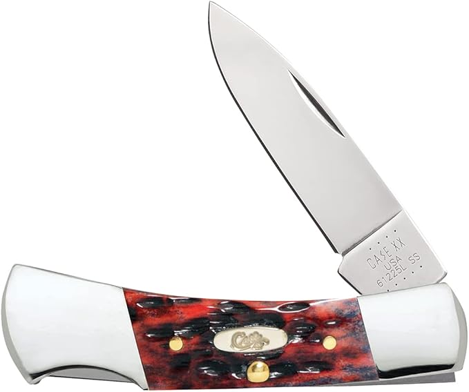 Case XX WR Pocket Knife Lockback Crimson Jig Bone Item #22823 (61225L SS) 3 Inches Closed