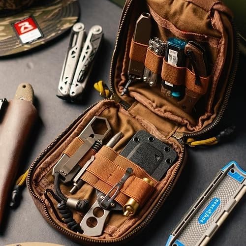 Roaring Fire Smolder Waxed Canvas Organizer - Tactical Molle Admin Pouch EDC Tool Organizer with YKK Zippers Molle Organizer Pouch for Everyday Carry Tool for Outdoor Tactical Survival