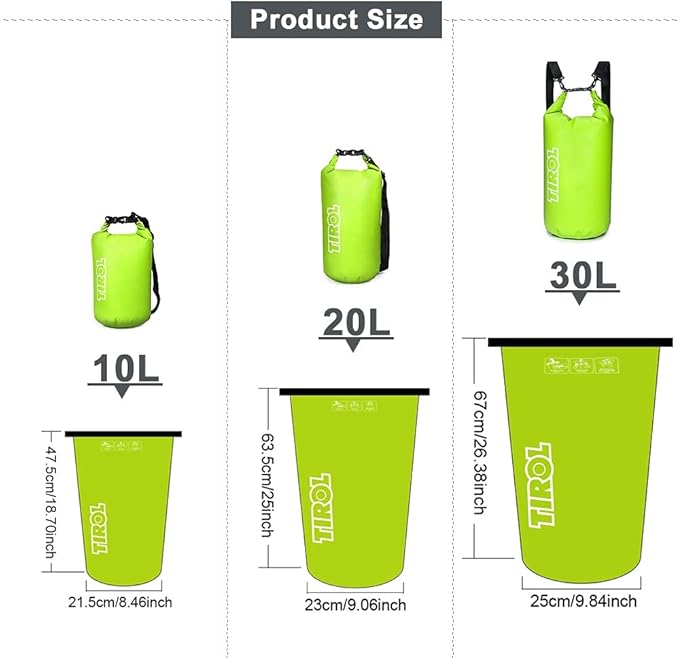 Encell Waterproof Dry Bag Outdoor 10L/20L/30L Floating Dry Sack for TravelSwimmingBoatingKayakingFishingCampingBeach