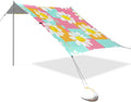 Beach Canopy with Windproof Ropes &amp Sandbags Beach Tent Sun Shade Sun Shelter for Camping Trips Fishing Backyard Fun or Picnics Daisy