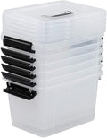 Farmoon 6 Quart Clear Lidded Storage Bin Small Plastic Container Box with Handle 6 Packs R