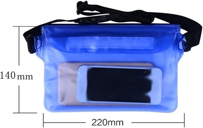 Waterproof Dry Bag Waterproof Swimming Diving Bag PVC Beach Drifting Diving Waist Pack Shoulder Bag Underwater Mobile Phone Case Outdoor Dry Bag for SwimmingBoating(Blue)