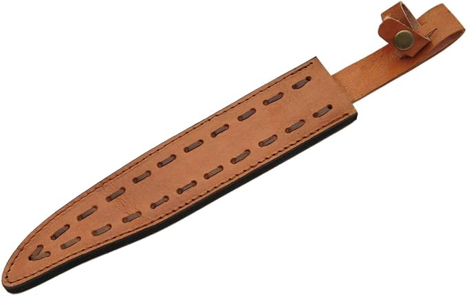 SZCO Full Tang Bowie Knife 15.5-Inch - Hunting Knife with Carbon Steel Blade Bone Handle and Leather Sheath - Skinning knife for for Hiking Camping &amp Hunting