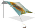 Sunflower in Sunglasses Beach Tent Sun Shelter Set UPF50+ UV Protection 10.5 x 9.19 FT Camping Shade Canopy with Sandbags Sand Anchors Carrying Bag and Others