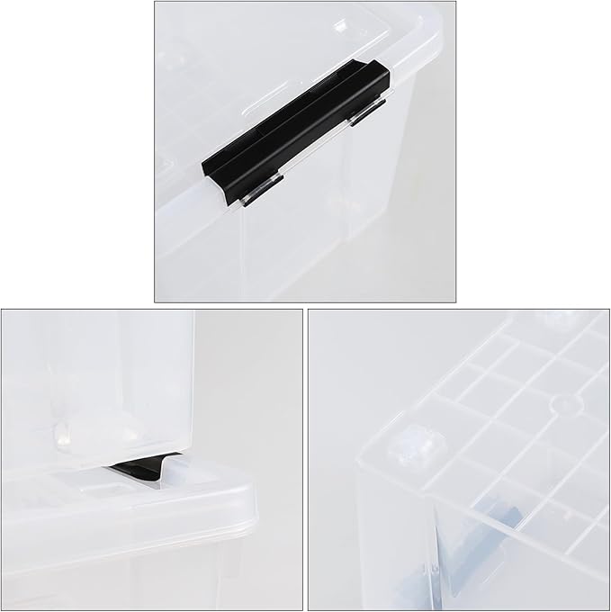 50 Quart Large Plastic Storage Boxes Clear Plastic Storage Bin with Lid 4 Packs