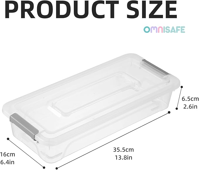 Plastic Storage Bin with Lid Stackable Design Clip Box for Crafts Supplies and Office Items Container (8 Pack 4 Quart)