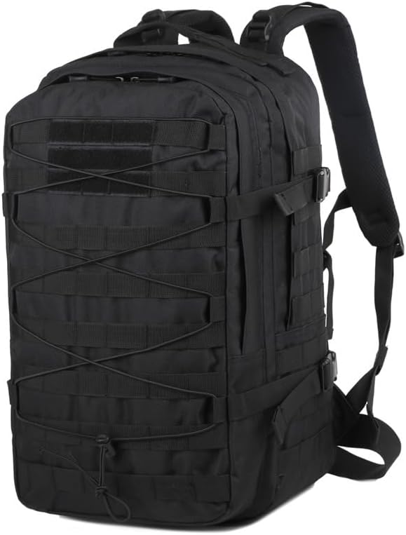 Tactical Backpack Military Molle Hiking 20-35L Assault Tactics Mountaineering Tour Outdoor Camouflage Black