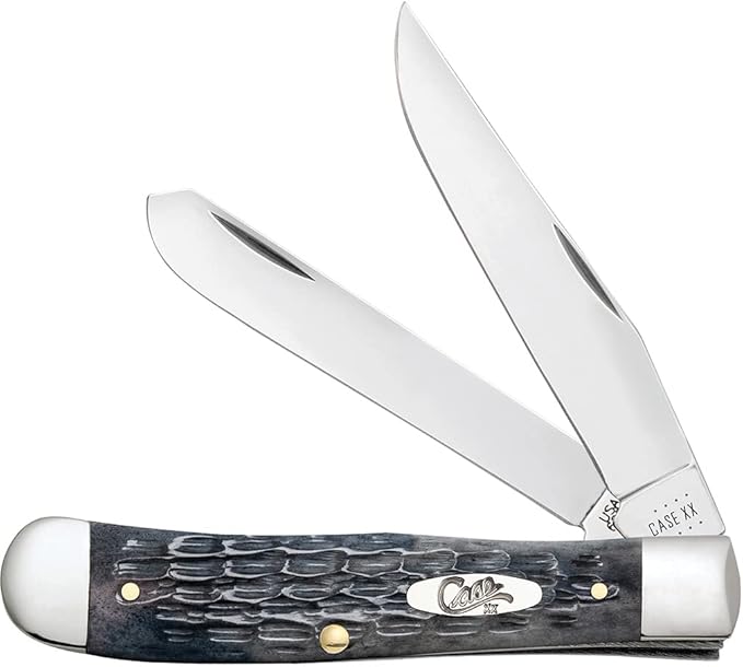 Case XX WR POCKET KNIFE TRAPPER - POCKET WORN GRAY BONE CRANDALL JIG ITEM 58410 LENGTH CLOSED 4 1/8 INCH (6254 CS)