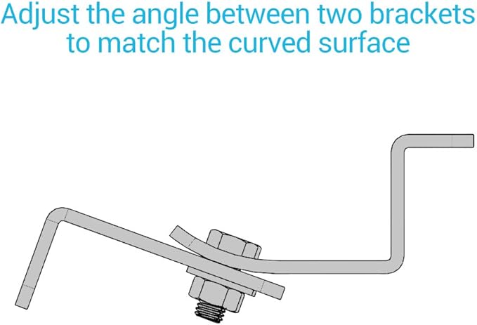 Renogy Solar Panel Mounting Curved Z Bracket-Set of 4 for RV Boat Roof Wall and Other Off Gird Installation 1 Set