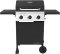 Megamaster 3-Burner Propane Gas Grill with Folding Side Tables 30000BTUs 429.81 sq. in. Cooking Space Stainless Steel Control Panel Outdoor Kitchen Grill for BBQs Patios and More - 720-0988EA