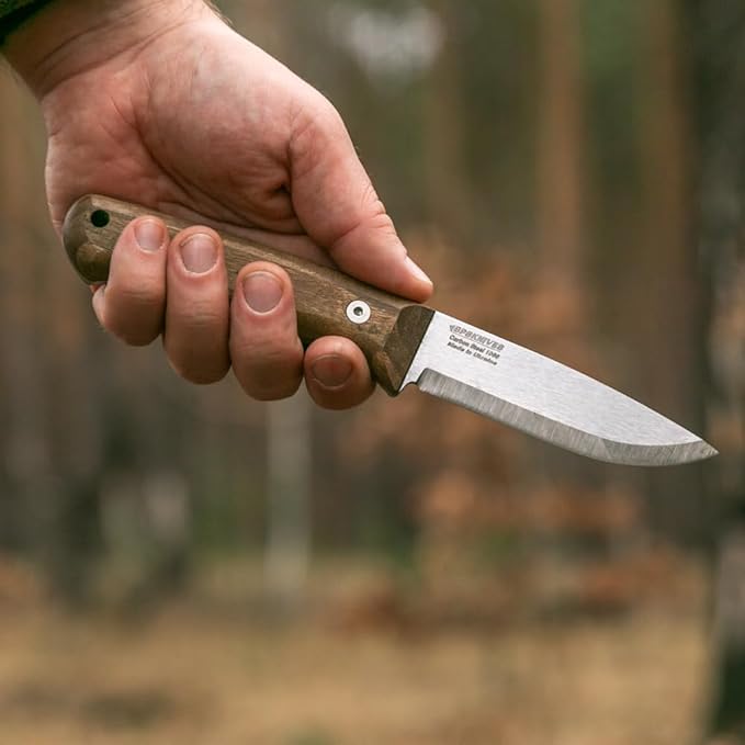 BPSKNIVES Bushmate 2.0 Designed by DBK - Bushcraft Knife - Fixed-Blade Carbon Steel Knife with Leather Sheath &amp Firestarter - Outdoor Full Tang Camping Survival Knives