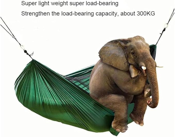 Portable Hammock Nylon Double Parachute Cloth Hammock with Hanging Chair Outdoor Camping （Expand: 140 * 240 cm） for Backpacking Beach