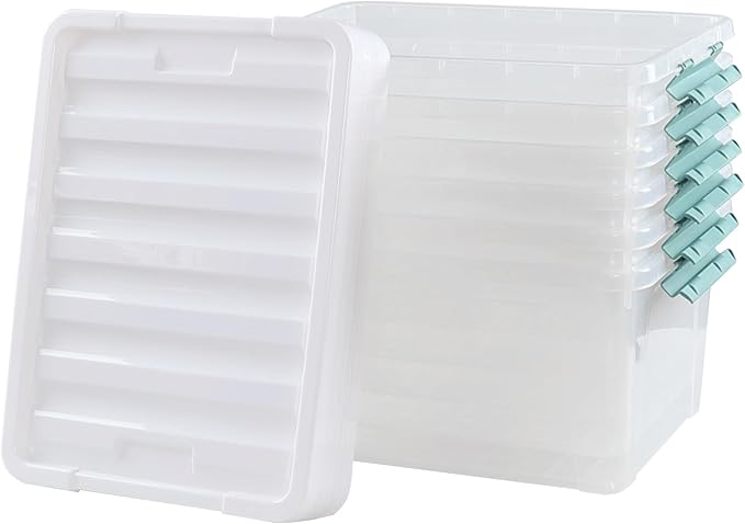 35 Quarts Latching Box Clear Storage Bins with Lids Large Plastic Containers for Storage Set of 6