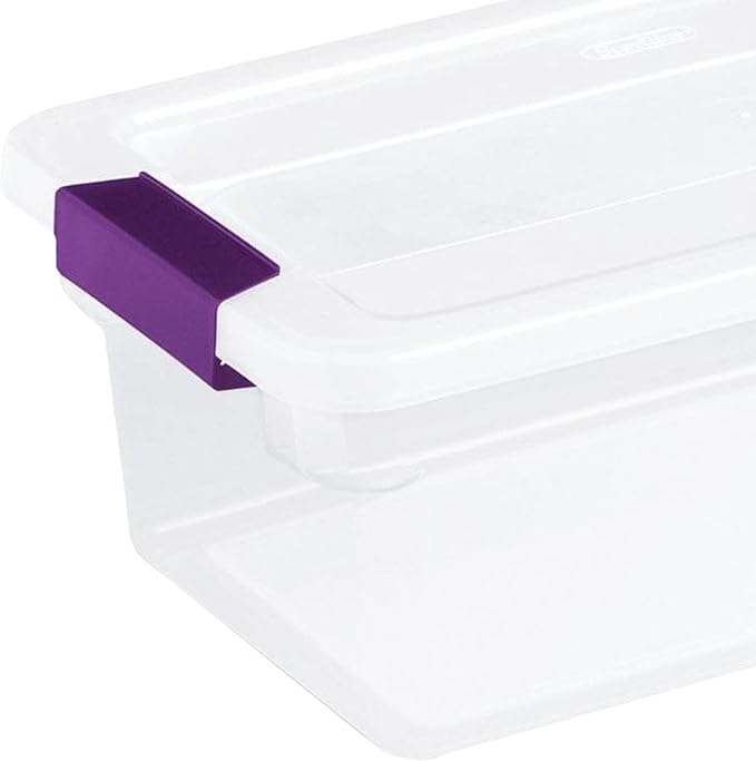 Sterilite 66 Quart (6 Pack) and 6 Quart (12 Pack) Totes Clear Plastic Stackable Storage Containers with Latching Lids for Home Organization