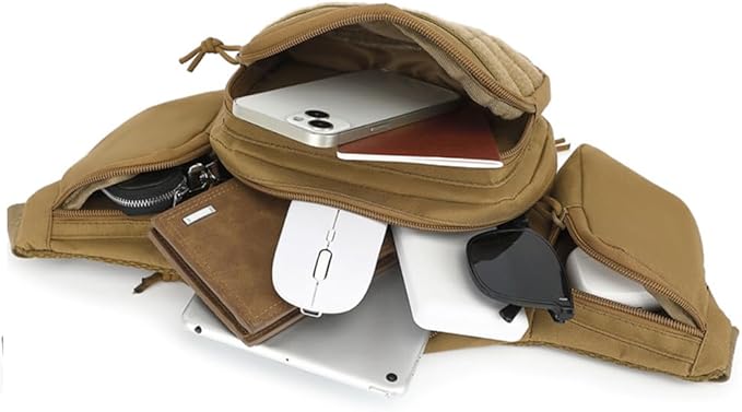 AIIHUA Tactical Fanny Pack for Concealed Carry EDC Waterproof Waist Pack with Laser-Cut MOLLE Panel Fits Full Size Pistols (Glock 17/Sig P320/M&ampP9) &amp Outdoor Gear Molle Tactical Waist Bag
