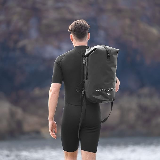 AQUATEC Waterproof Dry Bag Rucksacks - 5X Sizes: 10L 15L 20L 30L &amp 40L | Double Shoulder Strap Backpack | Perfect for Boating/Kayaking/Hiking/Camping