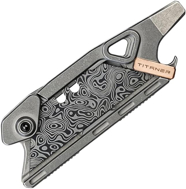 Titanium Safety Portable Multi-Knife- 30g 6-in-1 EDC Keychain Tool with Child Safety Lock Replaceable Blade Tritium Tube Slot for Everyday Carry Outdoor Adventures &amp Home Use