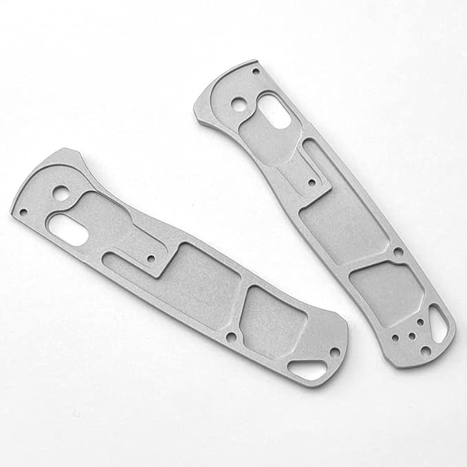 1 Pair Custom Aluminum Alloy Scales Fits for Bugout 535 CNC Handle Patch with Honeycomb Pattern DIY Accessory